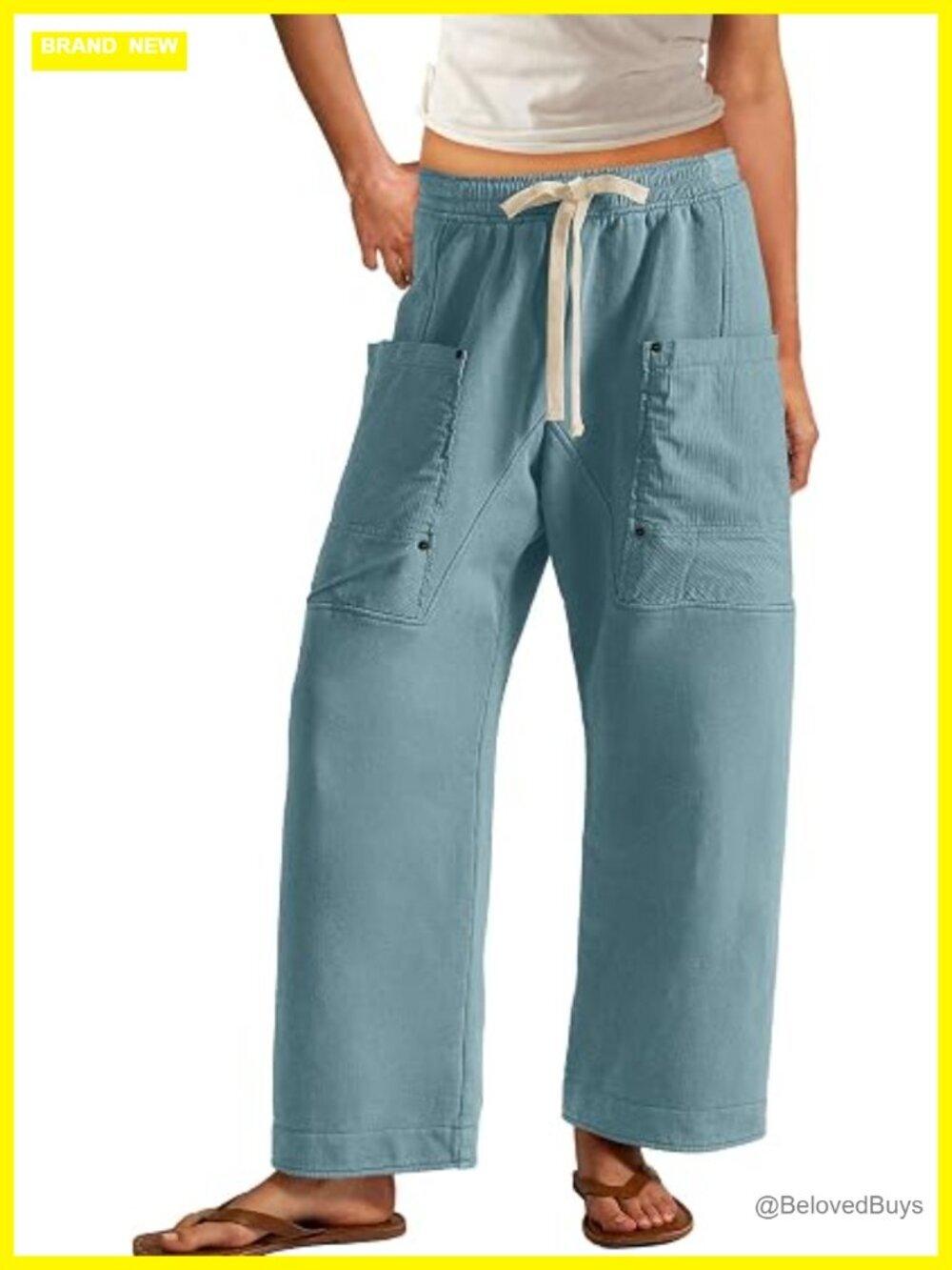 Women Wide Leg Cargo Sweatpants Baggy Drawstring Lounge Pants with Pockets